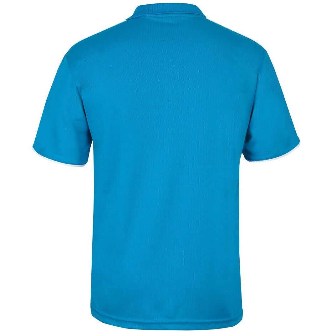 JB's Wear 7COP Cool Polo - Back View | color:Aqua/Wht/Grey|view:back
