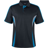 JB's Wear 7COP Cool Polo - Front View | color:Blk/Aqua/Grey|view:front