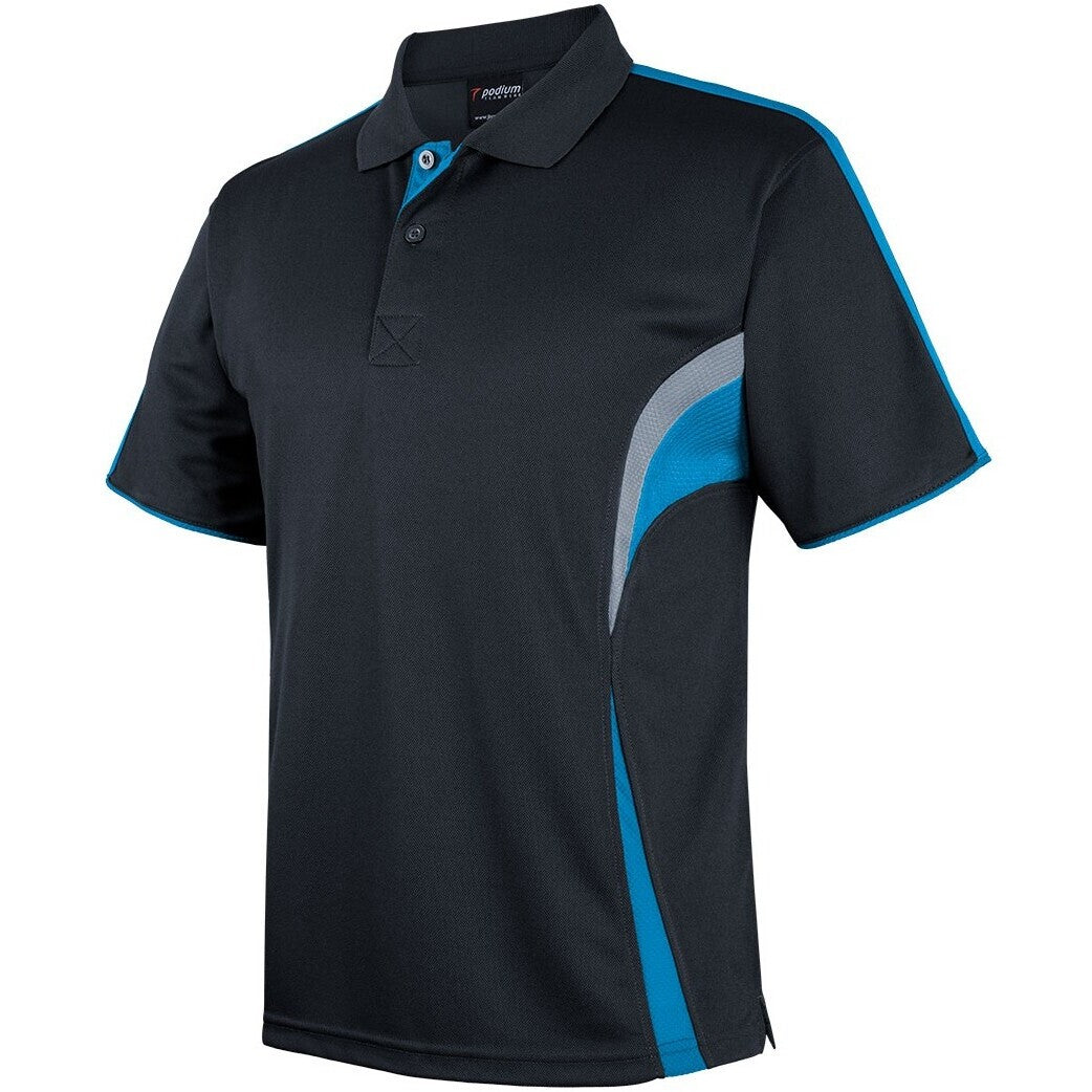 JB's Wear 7COP Cool Polo - Side View | color:Blk/Aqua/Grey|view:side
