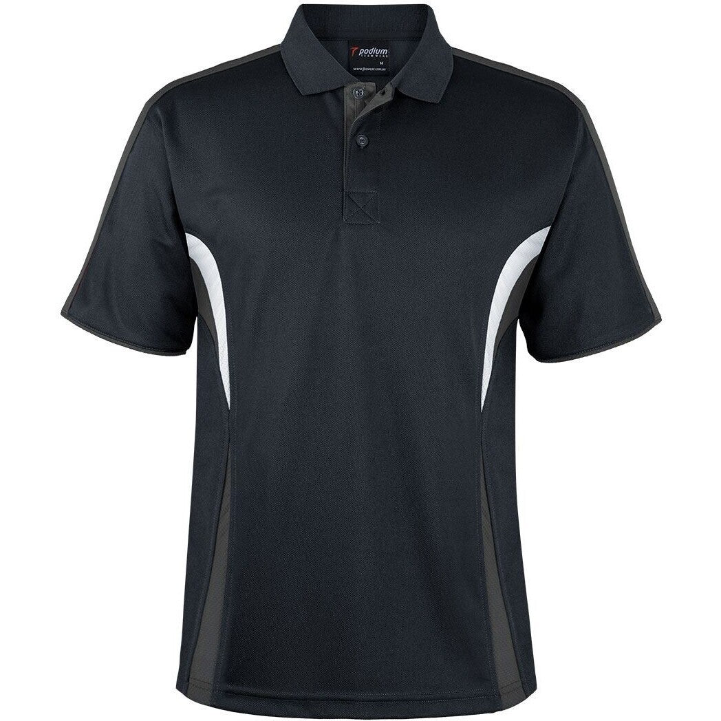 JB's Wear 7COP Cool Polo - Front View | color:Blk/Char/Wht|view:front