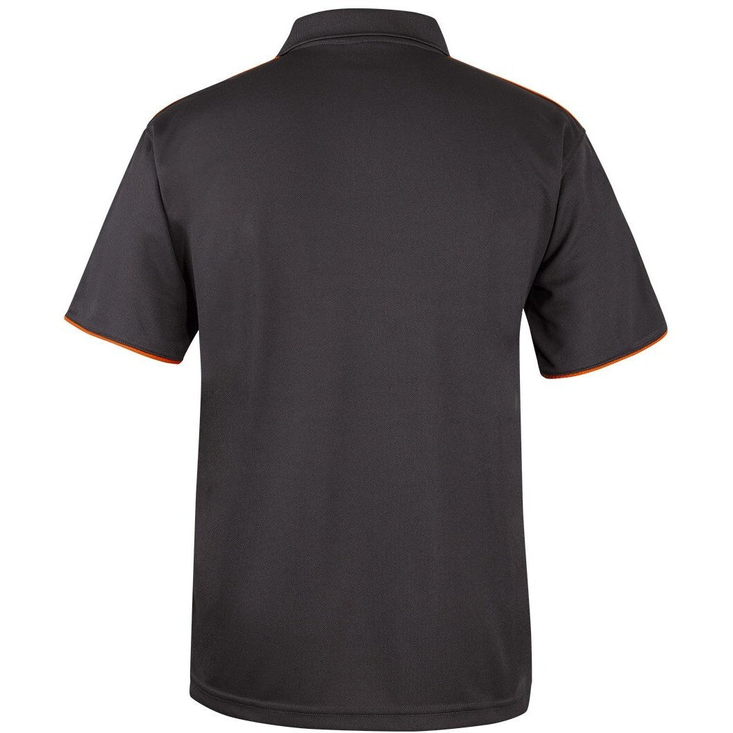 JB's Wear 7COP Cool Polo - Back View | color:Gunmetal/Orange/Grey|view:back