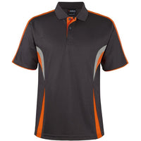 JB's Wear 7COP Cool Polo - Front View | color:Gunmetal/Orange/Grey|view:front