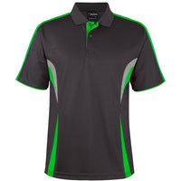 JB's Wear 7COP Cool Polo - Front View | color:Gunmetal/Pea Green/Grey|view:front