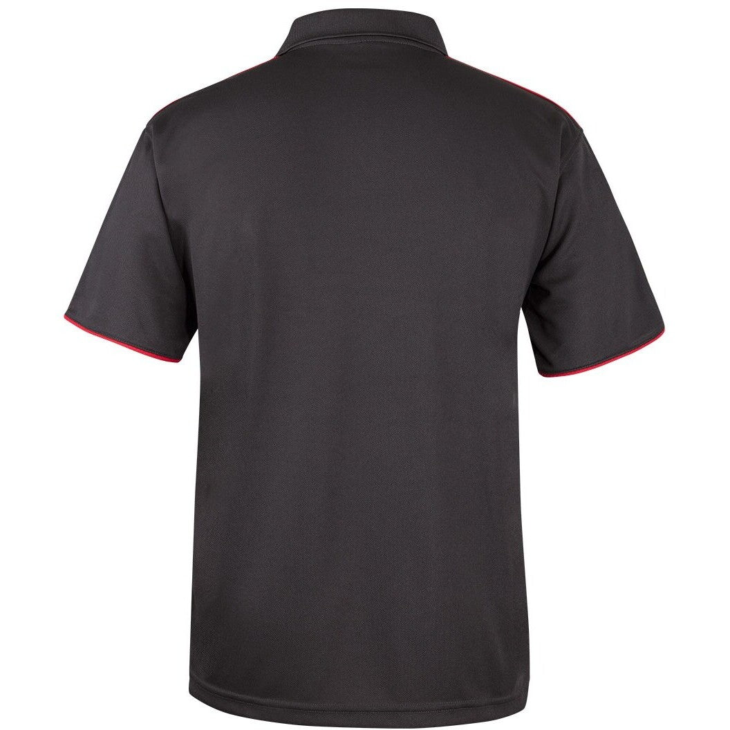 JB's Wear 7COP Cool Polo - Back View | color:Gunmetal/Red/Wht|view:back