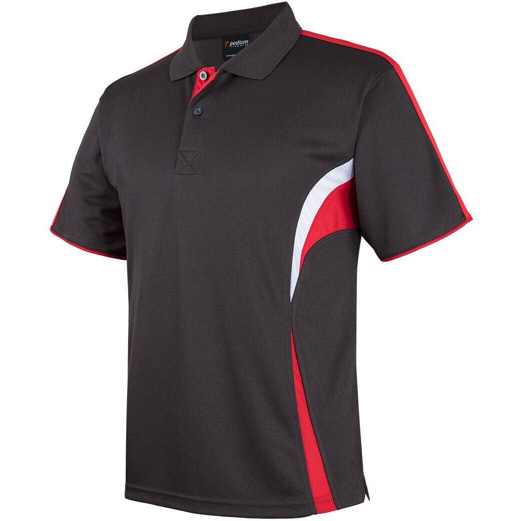 JB's Wear 7COP Cool Polo - Side View | color:Gunmetal/Red/Wht|view:side