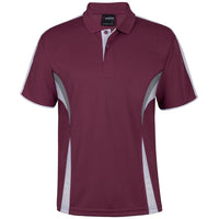 JB's Wear 7COP Cool Polo - Front View | color:Maroon/White/Grey|view:front
