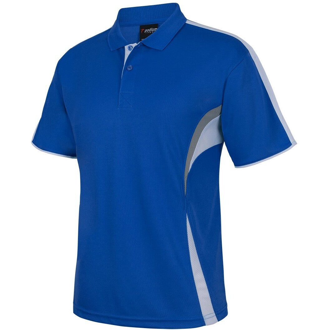 JB's Wear 7COP Cool Polo - Side View | color:Royal/Wht/Grey|view:side