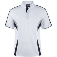 JB's Wear 7COP Cool Polo - Front View | color:White/Navy/Grey|view:front