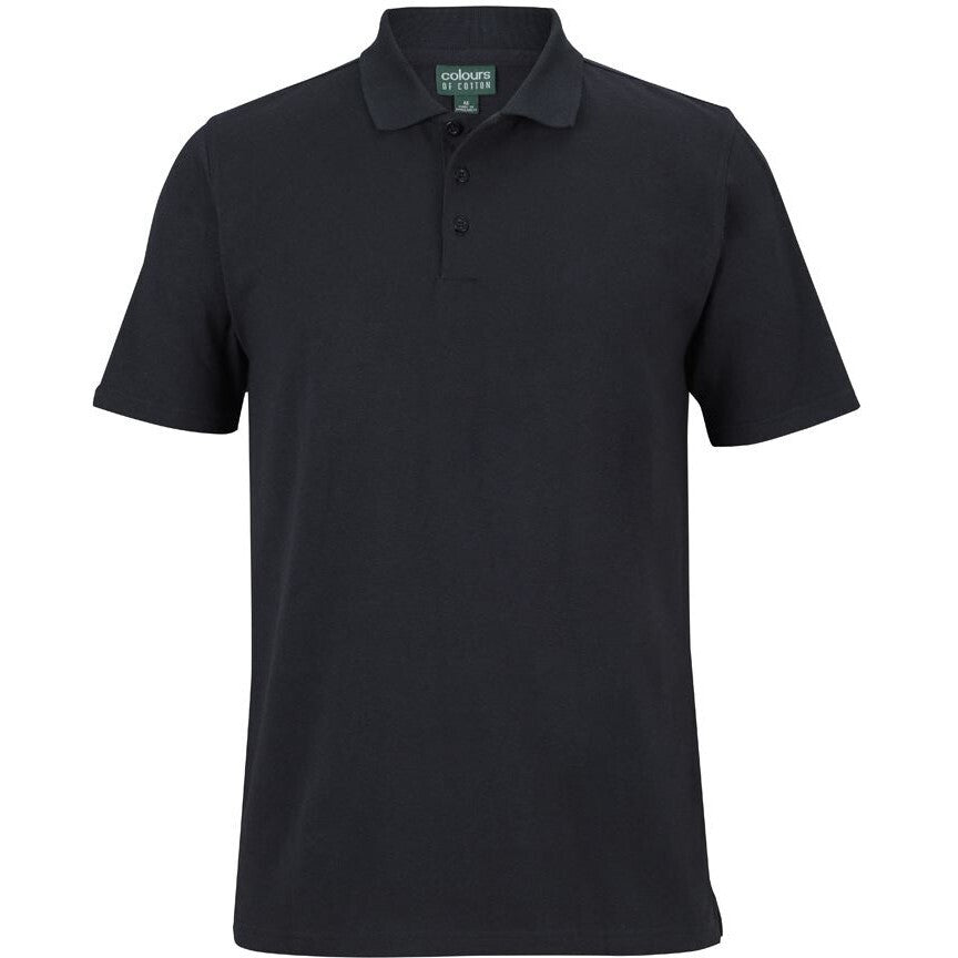 JB's Wear 2STS Cotton S/S Stretch Polo - Front View | color:Black|view:front
