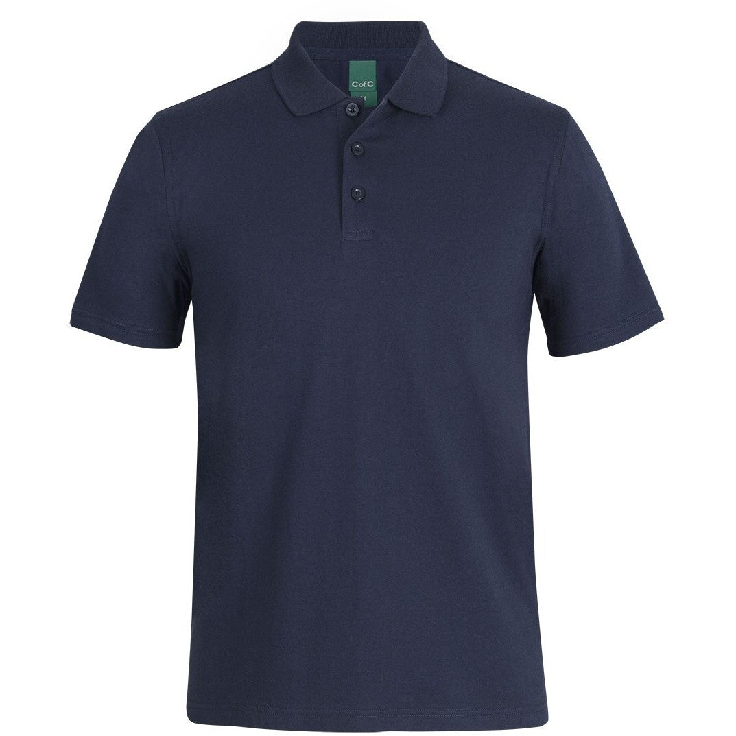 JB's Wear 2STS Cotton S/S Stretch Polo - Front View | color:Navy|view:front