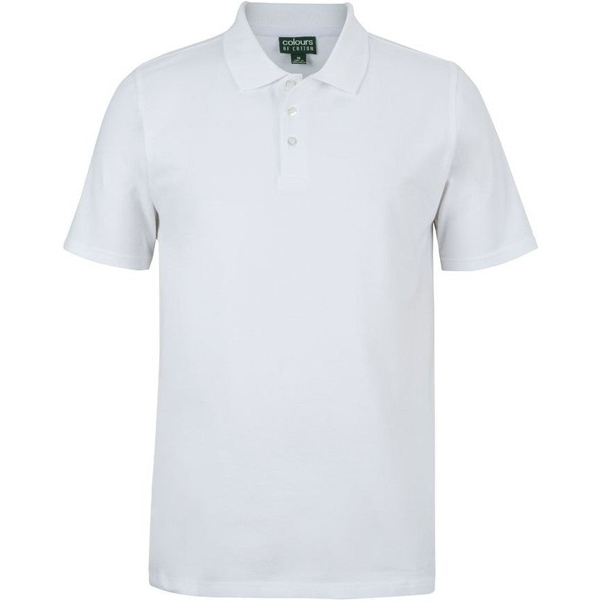JB's Wear 2STS Cotton S/S Stretch Polo - Front View | color:White|view:front