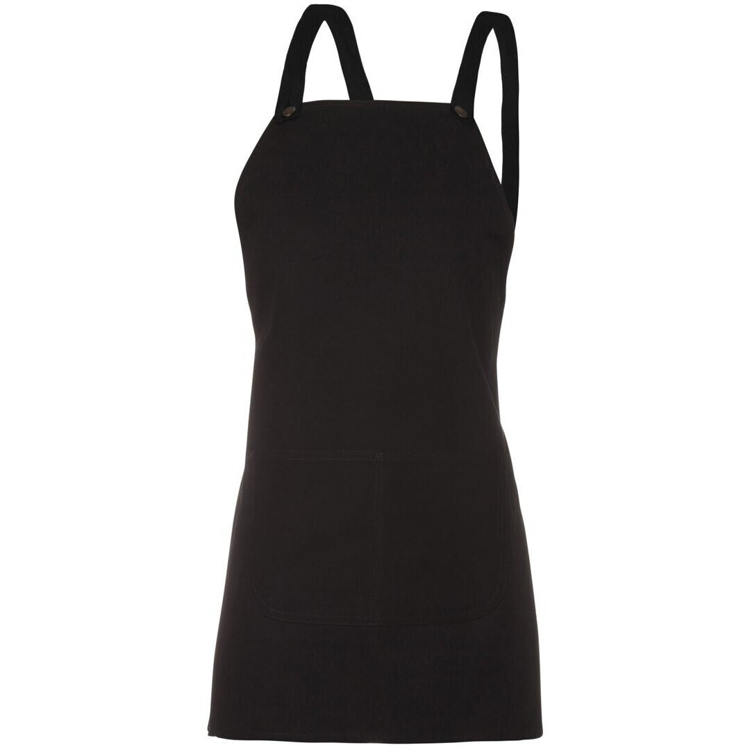 JB's Wear 5ACBE Cross Back 65x71 Bib Canvas Apron (Without Straps) - Side View | color:Black|view:side