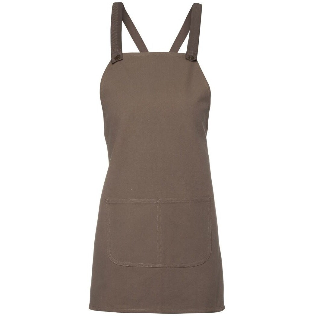 JB's Wear 5ACBE Cross Back 65x71 Bib Canvas Apron (Without Straps) - Front View | color:Latte|view:front