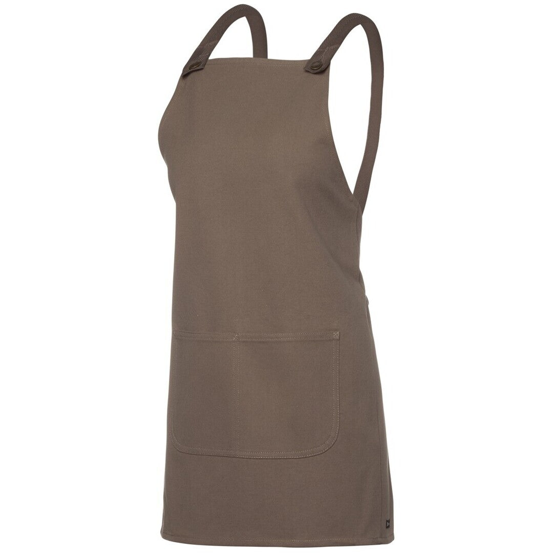 JB's Wear 5ACBE Cross Back 65x71 Bib Canvas Apron (Without Straps) - Side View | color:Latte|view:side