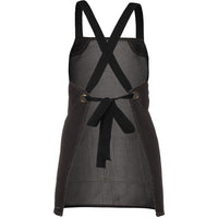 JB's Wear 5ACBB Cross Back 65x71 Bib Denim Apron (Without Straps) - Back View | color:Black|view:back