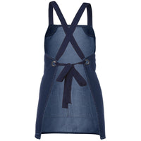 JB's Wear 5ACBB Cross Back 65x71 Bib Denim Apron (Without Straps) - Back View | color:Navy|view:back