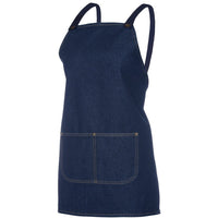 JB's Wear 5ACBB Cross Back 65x71 Bib Denim Apron (Without Straps) - Side View | color:Navy|view:side