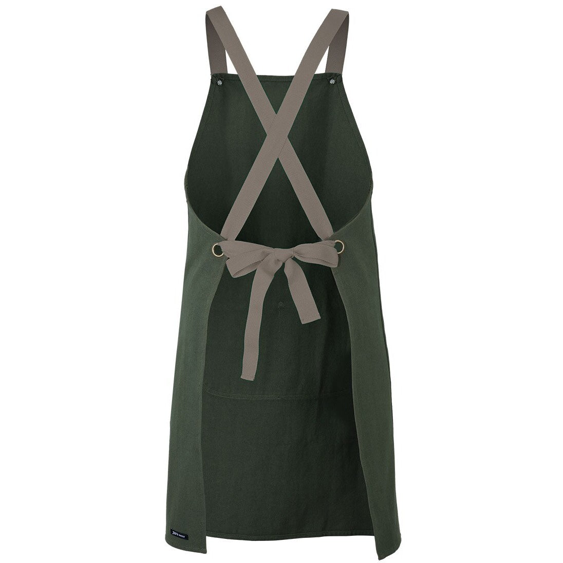 JB's Wear 5ACBC Cross Back Canvas Apron (Without Straps) - Back View | color:Army|view:back