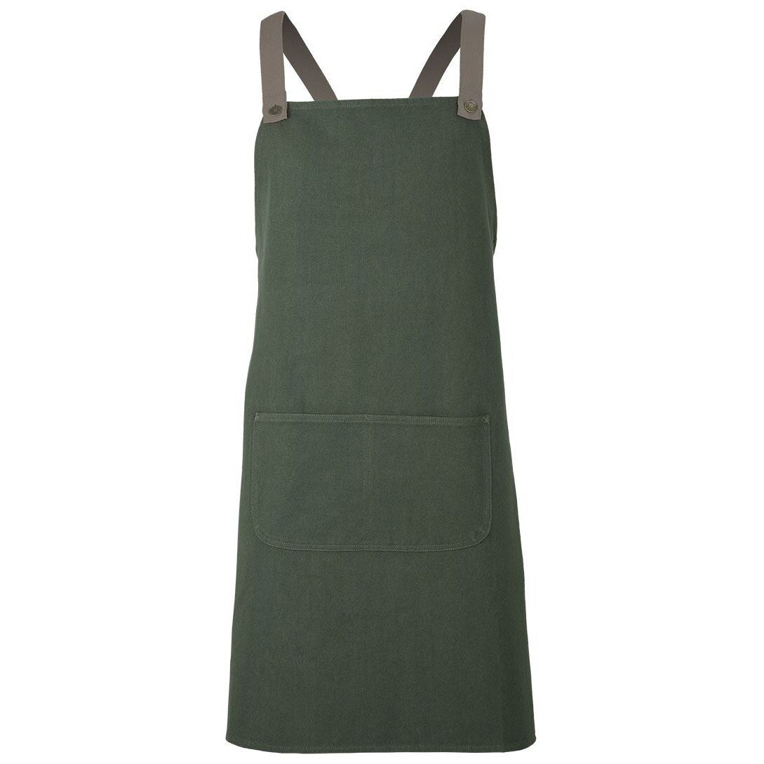 JB's Wear 5ACBC Cross Back Canvas Apron (Without Straps) - Front View | color:Army|view:front
