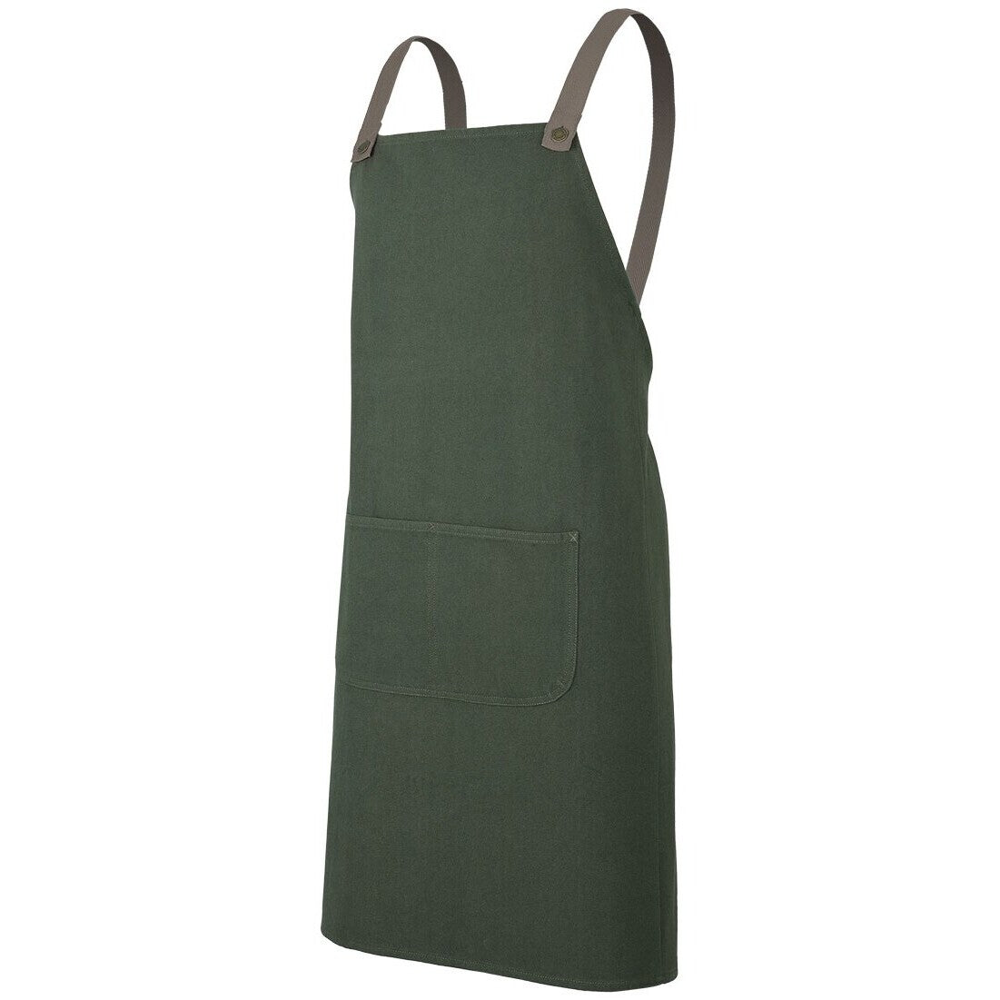 JB's Wear 5ACBC Cross Back Canvas Apron (Without Straps) - Side View | color:Army|view:side