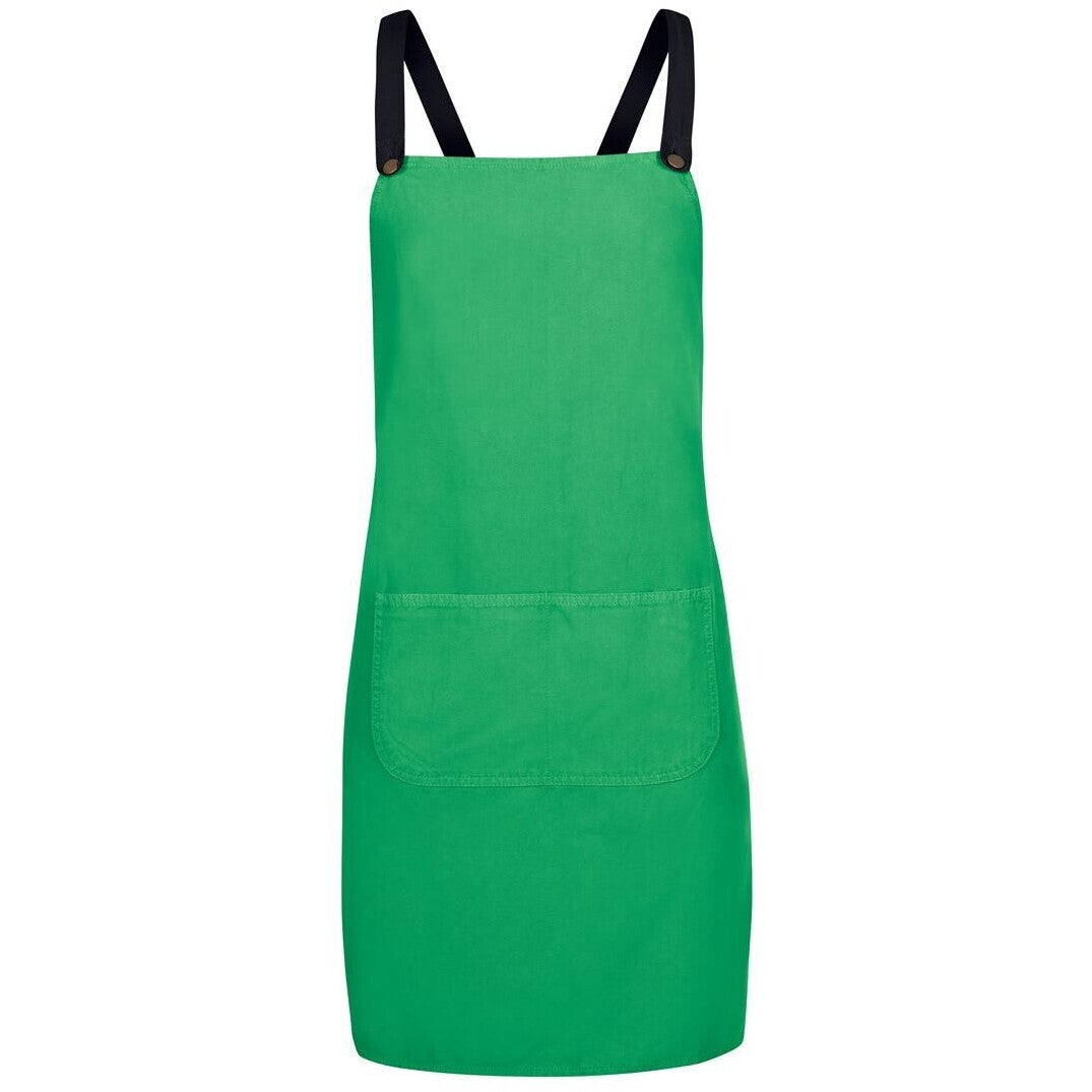 JB's Wear 5ACBC Cross Back Canvas Apron (Without Straps) - Front View | color:Pea Green|view:front