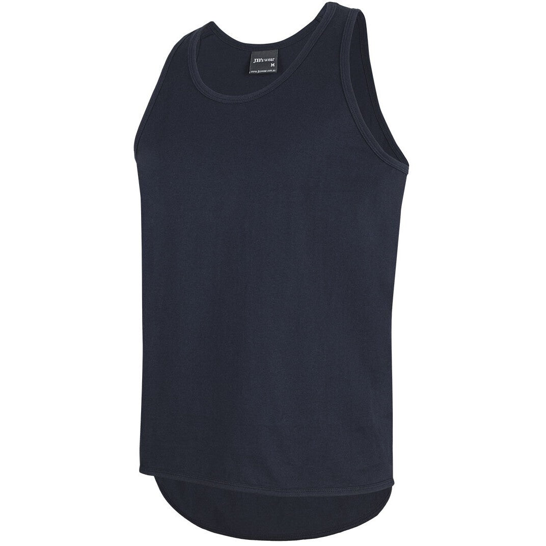 JB's Wear 1SDT Drop Tail Singlet - Side View | color:Navy|view:side