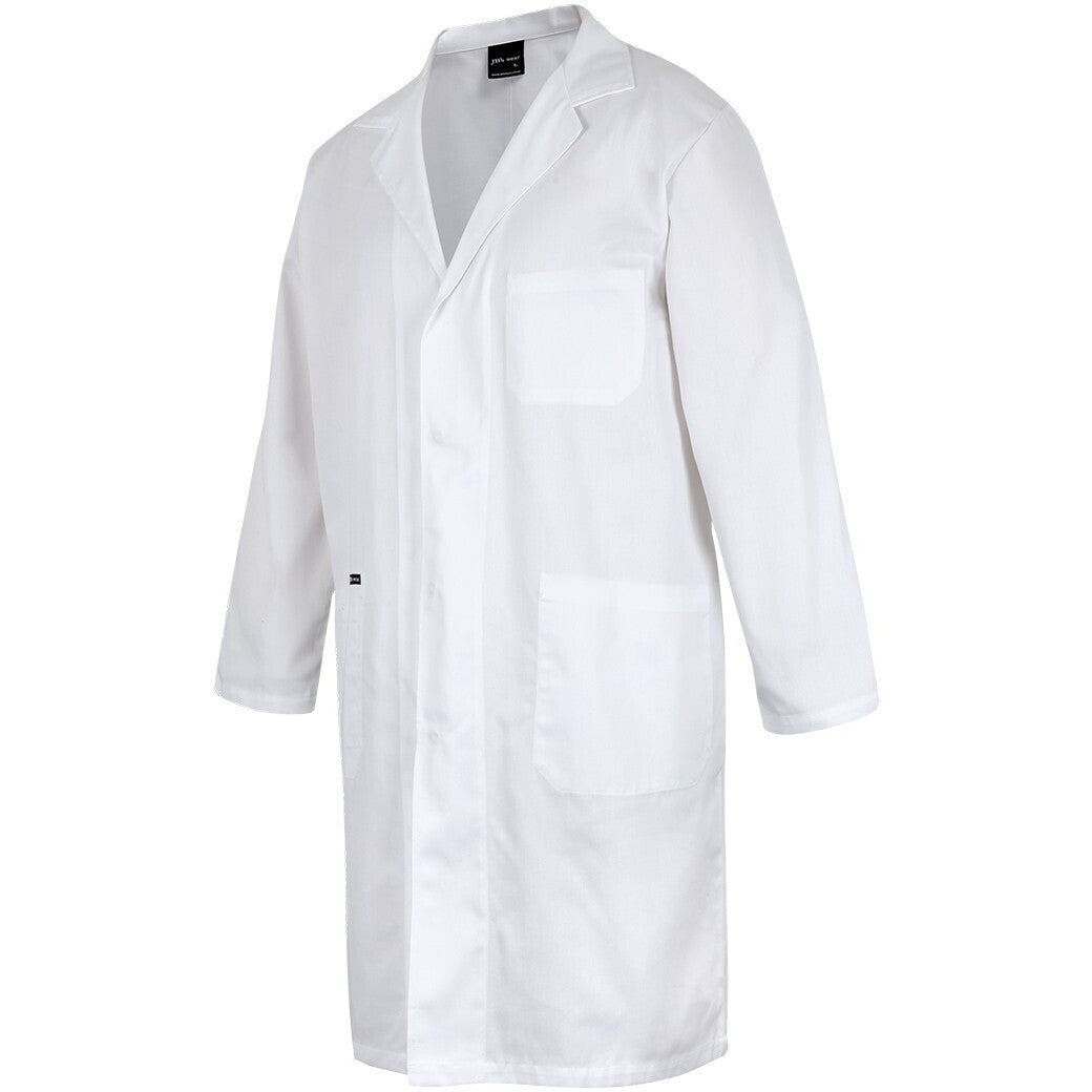 JB's Wear 5FIC Food Industry Dust Coat - Side View | color:White|view:side