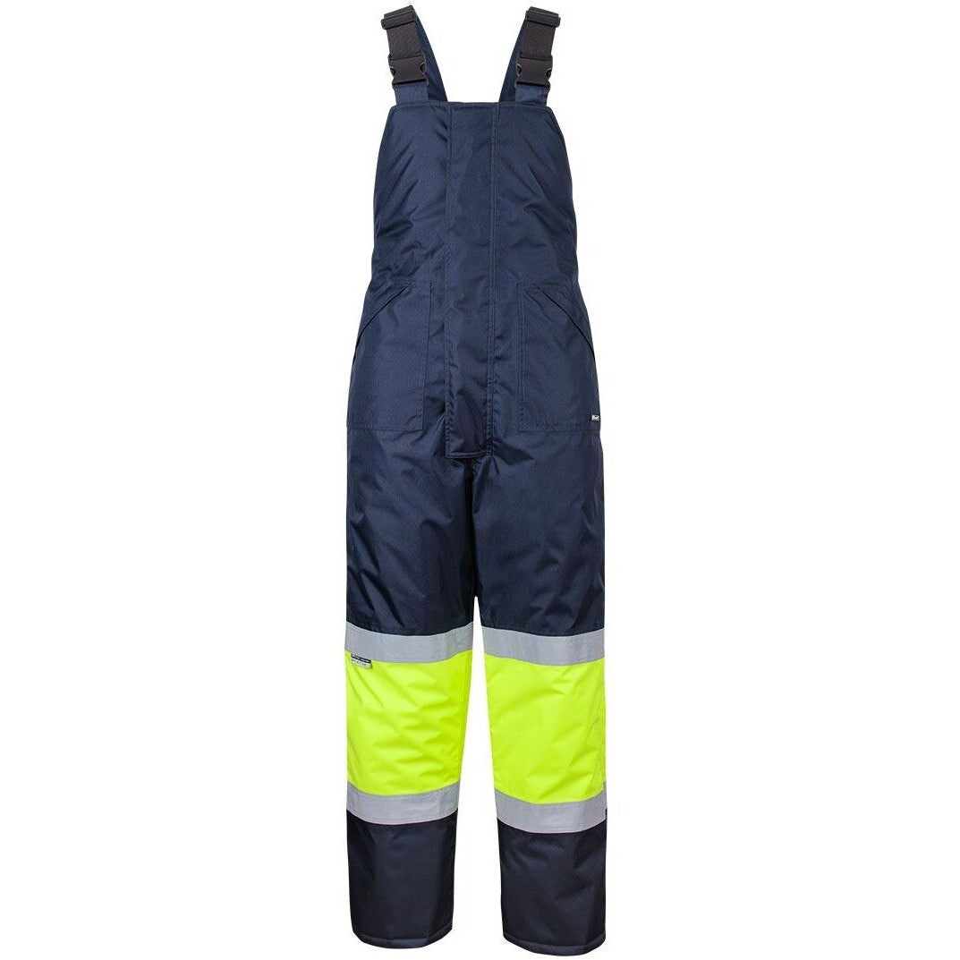 JB's Wear 6DFB Freezer Bib & Brace - Front View | color:Navy/Lime|view:front