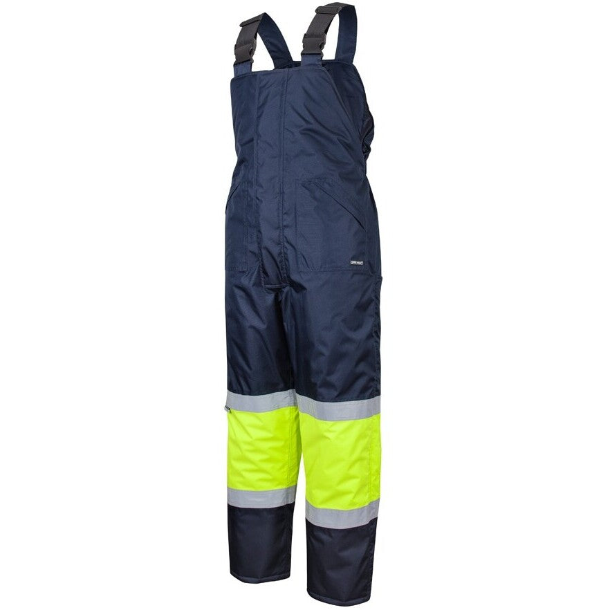 JB's Wear 6DFB Freezer Bib & Brace - Side View | color:Navy/Lime|view:side