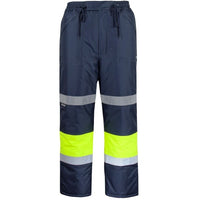 JB's Wear 6DFP Freezer Pants with Tape - Front View | color:Navy/Lime|view:front