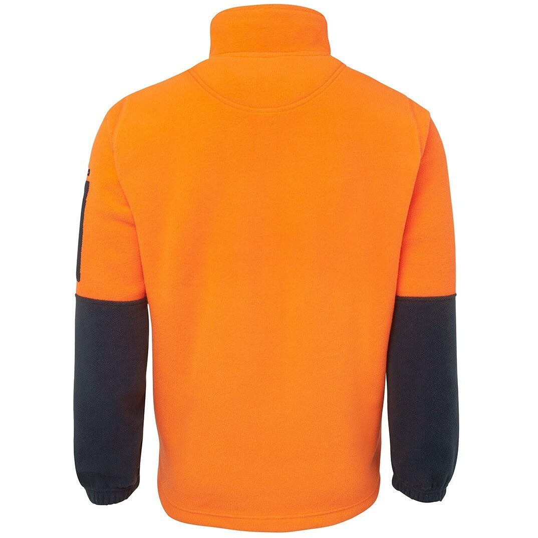 JB's Wear 6HVPF Hi Vis 1/2 Zip Polar Fleece - Back View | color:Orange/Navy|view:back