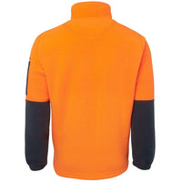 JB's Wear 6HVPF Hi Vis 1/2 Zip Polar Fleece - Back View | color:Orange/Navy|view:back
