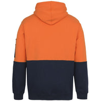 JB's Wear 6HVPM Hi Vis 310 Cotton Pull Over Hoodie - Back View | color:Orange/Navy|view:back