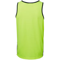 JB's Wear 6HCS4 Hi Vis 4602.1 Contrast Singlet - Back View | color:Lime/Navy|view:back