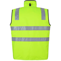 JB's Wear 6D4RV Hi Vis 4602.1 (D+N) Reversible Vest - Back View | color:Lime/Black|view:back