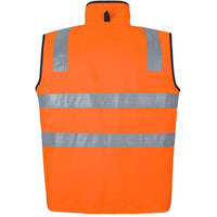 JB's Wear 6D4RV Hi Vis 4602.1 (D+N) Reversible Vest - Back View | color:Orange/Black|view:back