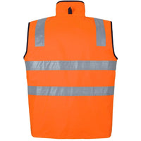 JB's Wear 6D4RV Hi Vis 4602.1 (D+N) Reversible Vest - Back View | color:Orange/Navy|view:back