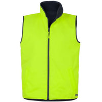 JB's Wear 6HRV Hi Vis 4602.1 Reversible Vest - Front View | color:Lime/Navy|view:front