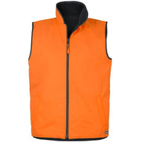 JB's Wear 6HRV Hi Vis 4602.1 Reversible Vest - Front View | color:Orange/Navy|view:front