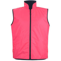 JB's Wear 6HRV Hi Vis 4602.1 Reversible Vest - Front View | color:Pink/Navy|view:front