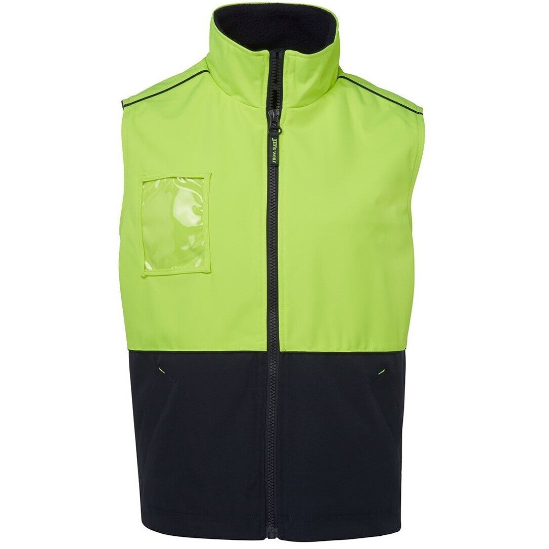 JB's Wear 6HVAV Hi Vis A.T. Vest - Front View | color:Lime/Navy|view:front