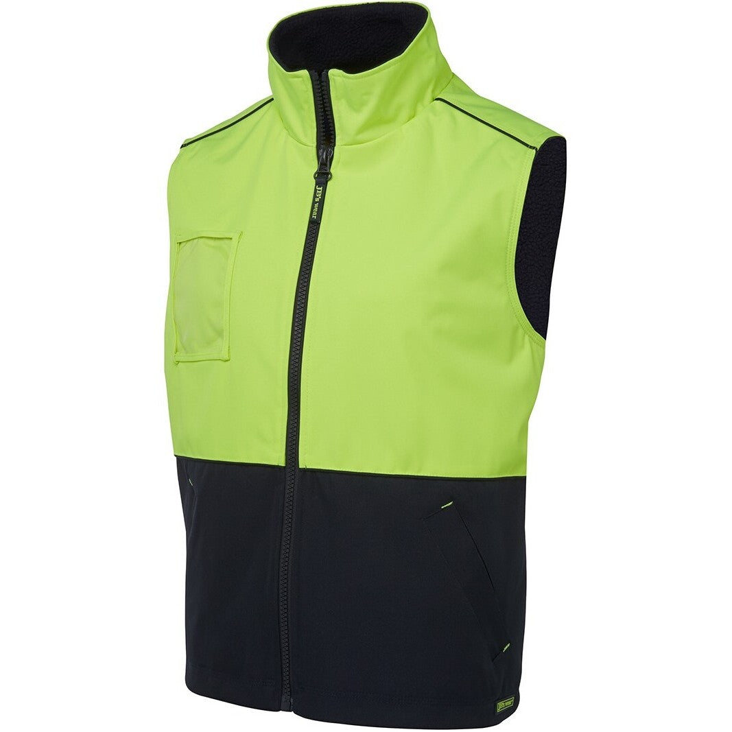 JB's Wear 6HVAV Hi Vis A.T. Vest - Side View | color:Lime/Navy|view:side