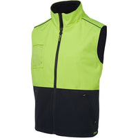 JB's Wear 6HVAV Hi Vis A.T. Vest - Side View | color:Lime/Navy|view:side