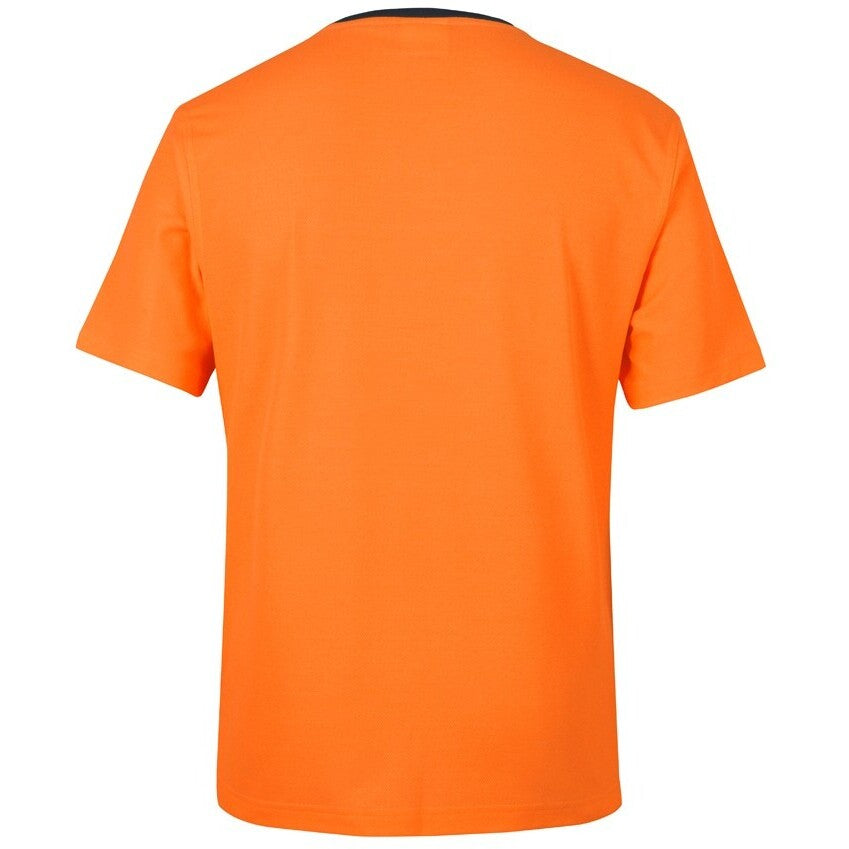 JB's Wear 6HCBT Hi Vis Cotton Back Tee - Back View | color:Orange/Navy|view:back