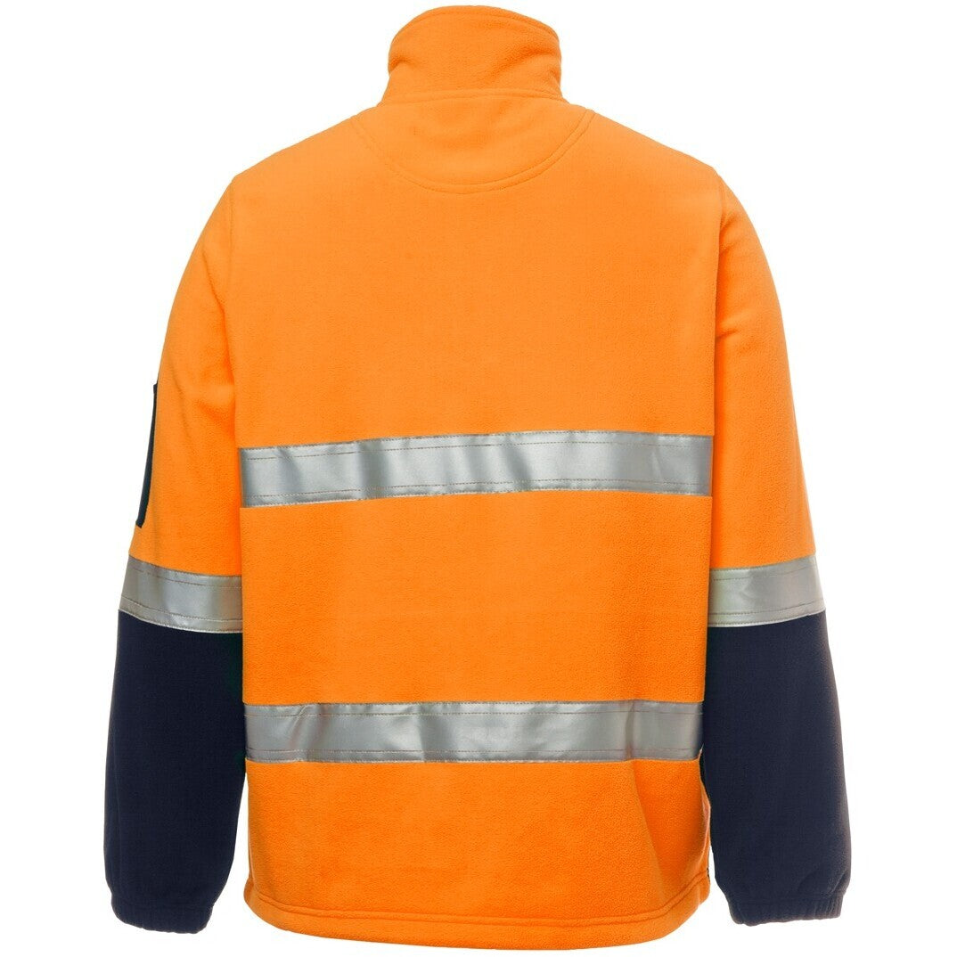 JB's Wear 6DNPF Hi Vis (D+N) 1/2 Zip Polar - Back View | color:Orange/Navy|view:back