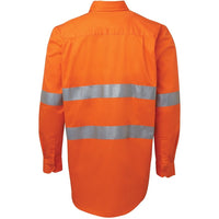 JB's Wear 6HWCF Hi Vis (D+N) Close Front L/S 190g Work Shirt - Back View | color:Orange|view:back