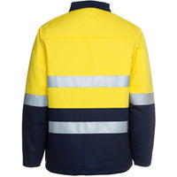 JB's Wear 6HD4J Hi Vis (D+N) Cotton Jacket - Back View | color:Yellow/Navy|view:back