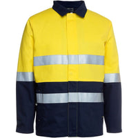 JB's Wear 6HD4J Hi Vis (D+N) Cotton Jacket - Front View | color:Yellow/Navy|view:front