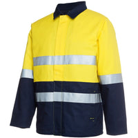 JB's Wear 6HD4J Hi Vis (D+N) Cotton Jacket - Side View | color:Yellow/Navy|view:side