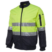 JB's Wear 6DNFJ Hi Vis (D+N) Flying Jacket - Side View | color:Lime/Navy|view:side